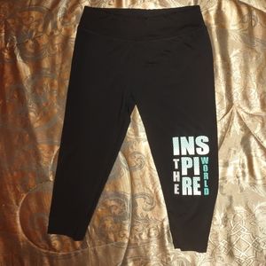 Zone Pro Inspire The World Girls Black Leggings 10-12